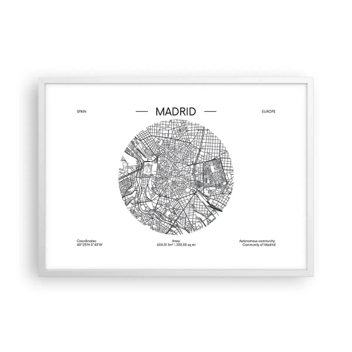 Affiche dans un cadre blanc - Poster - Anatomie de Madrid - 70x50 cm