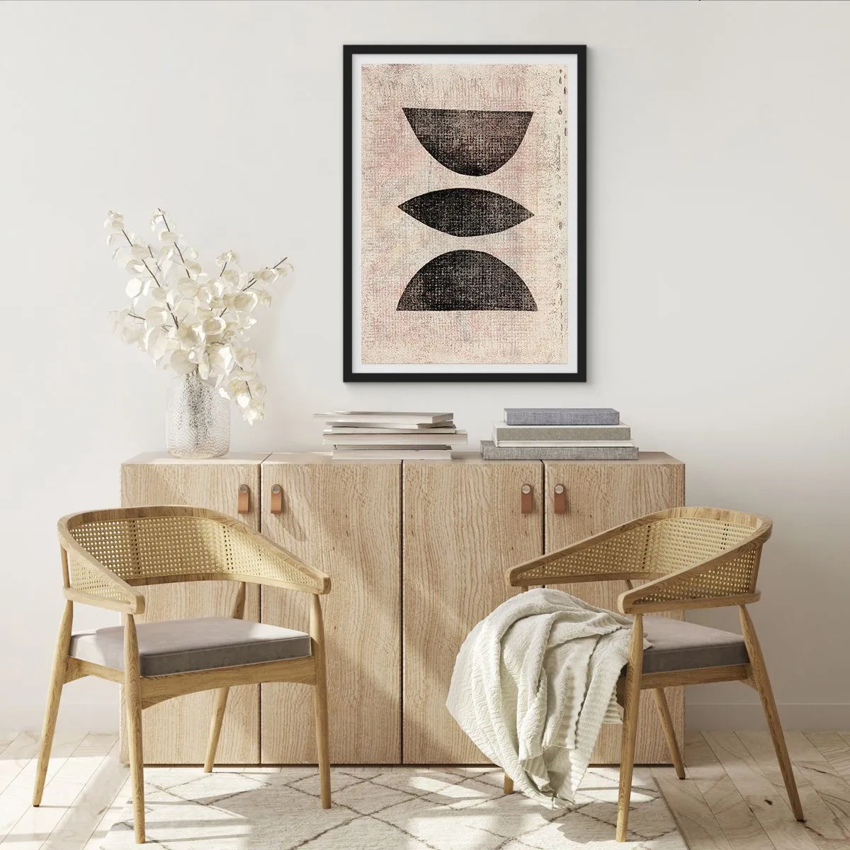 Affiche dans un cadre noir - Poster - Abstraction ethnique - 61x91 cm