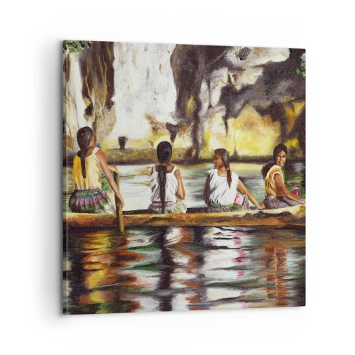 Impression sur toile - Image sur toile - Dans un paradis polynésien - 60x60 cm