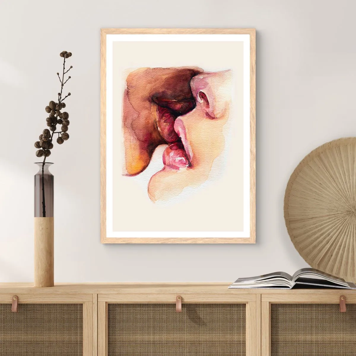 Affiche dans un chêne clair - Poster - Comme le jour et la nuit, la terre et le ciel - 70x100 cm