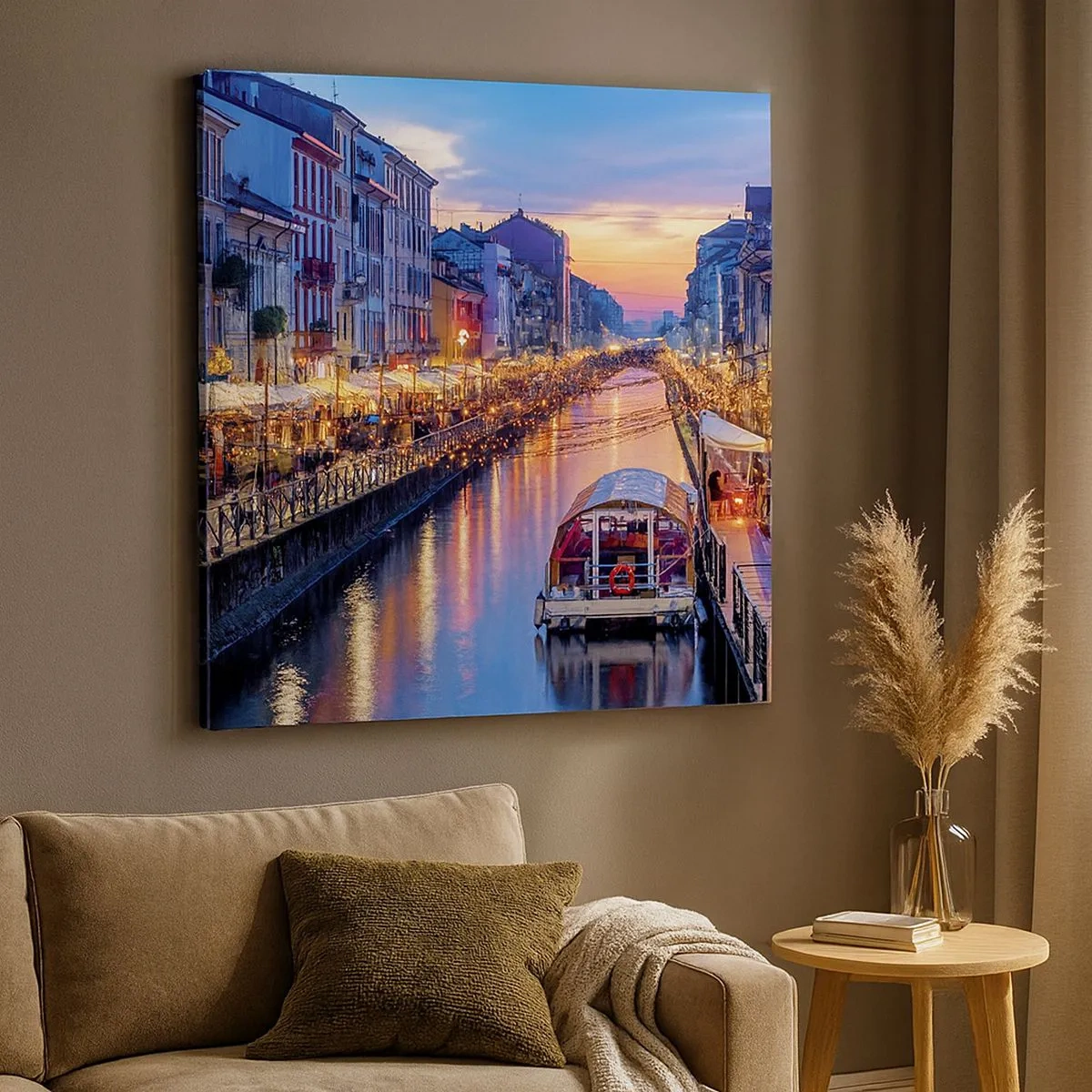 Impression sur toile - Image sur toile - Soirée de lumière et de jeu - 30x30 cm