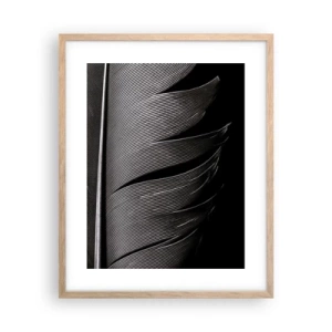 Affiche dans un chêne clair - Poster - La plume – un design magnifique - 40x50 cm