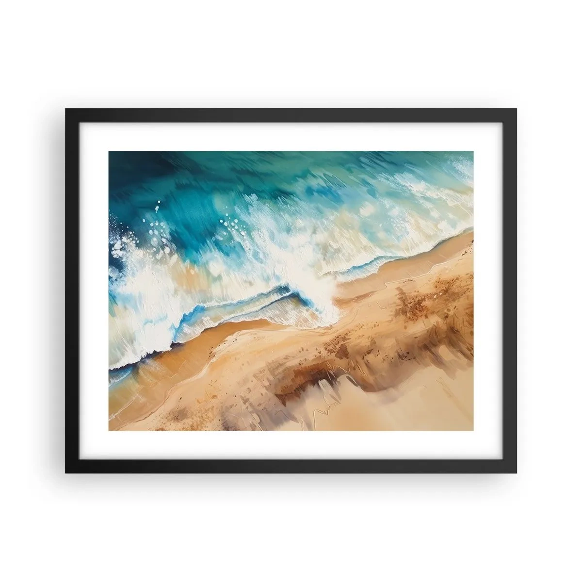 Affiche dans un cadre noir - Poster - La vague qui revient - 50x40 cm