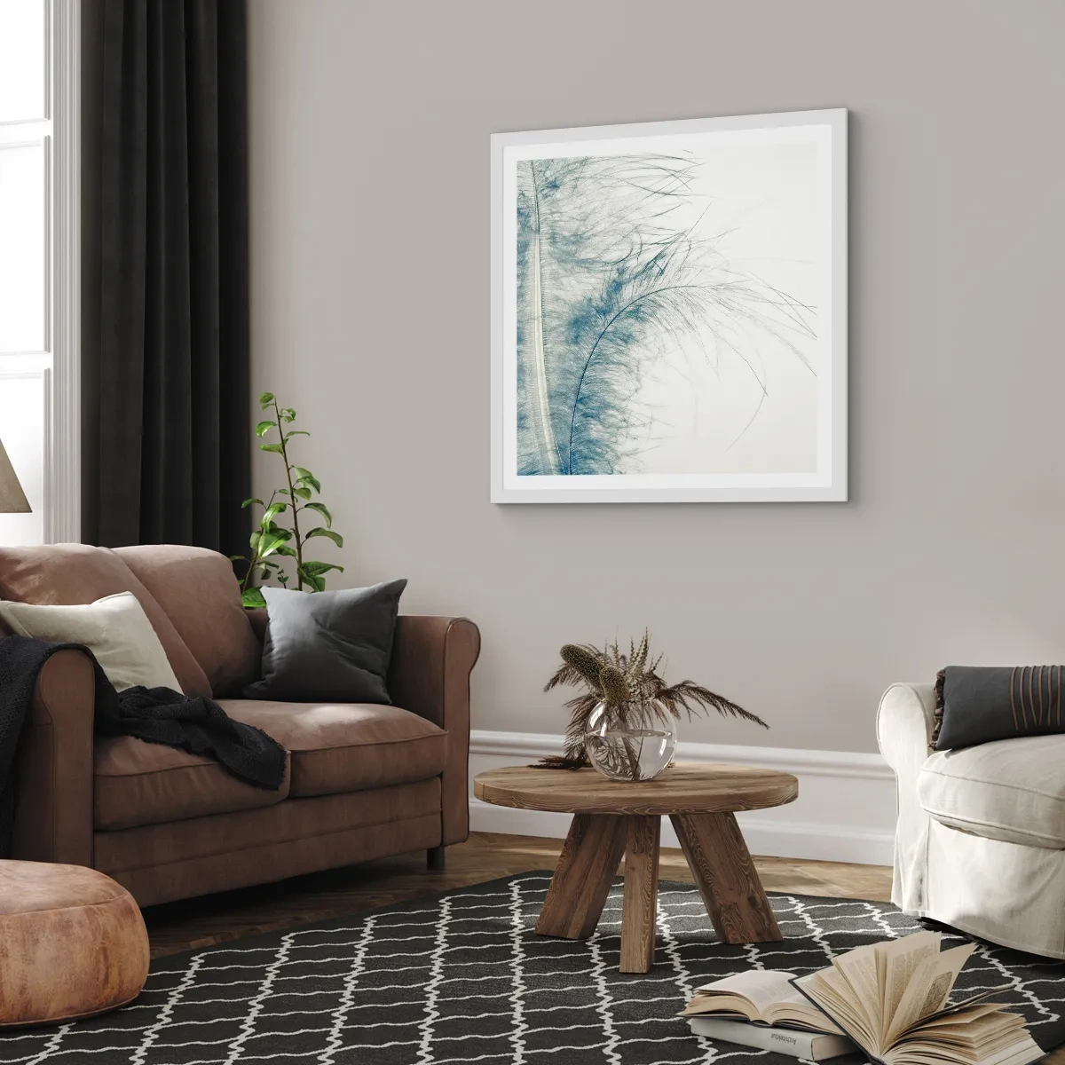 Affiche dans un cadre blanc - Poster - Les sept natures - 60x60 cm