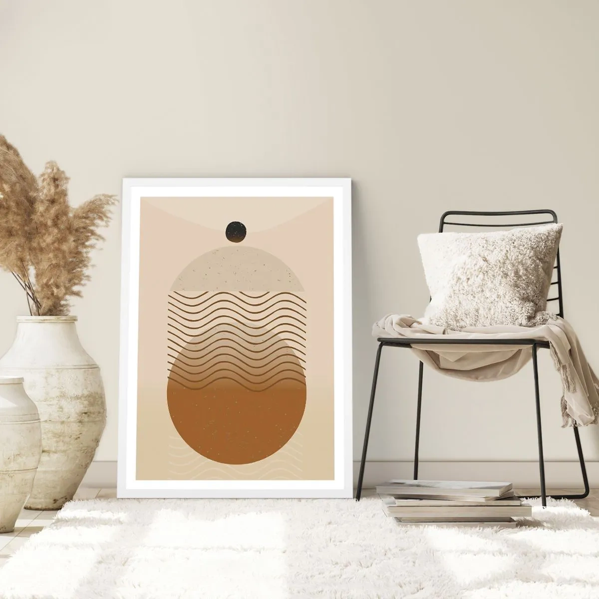 Affiche dans un cadre blanc - Poster - Sur l'origine des figures géométriques - 61x91 cm