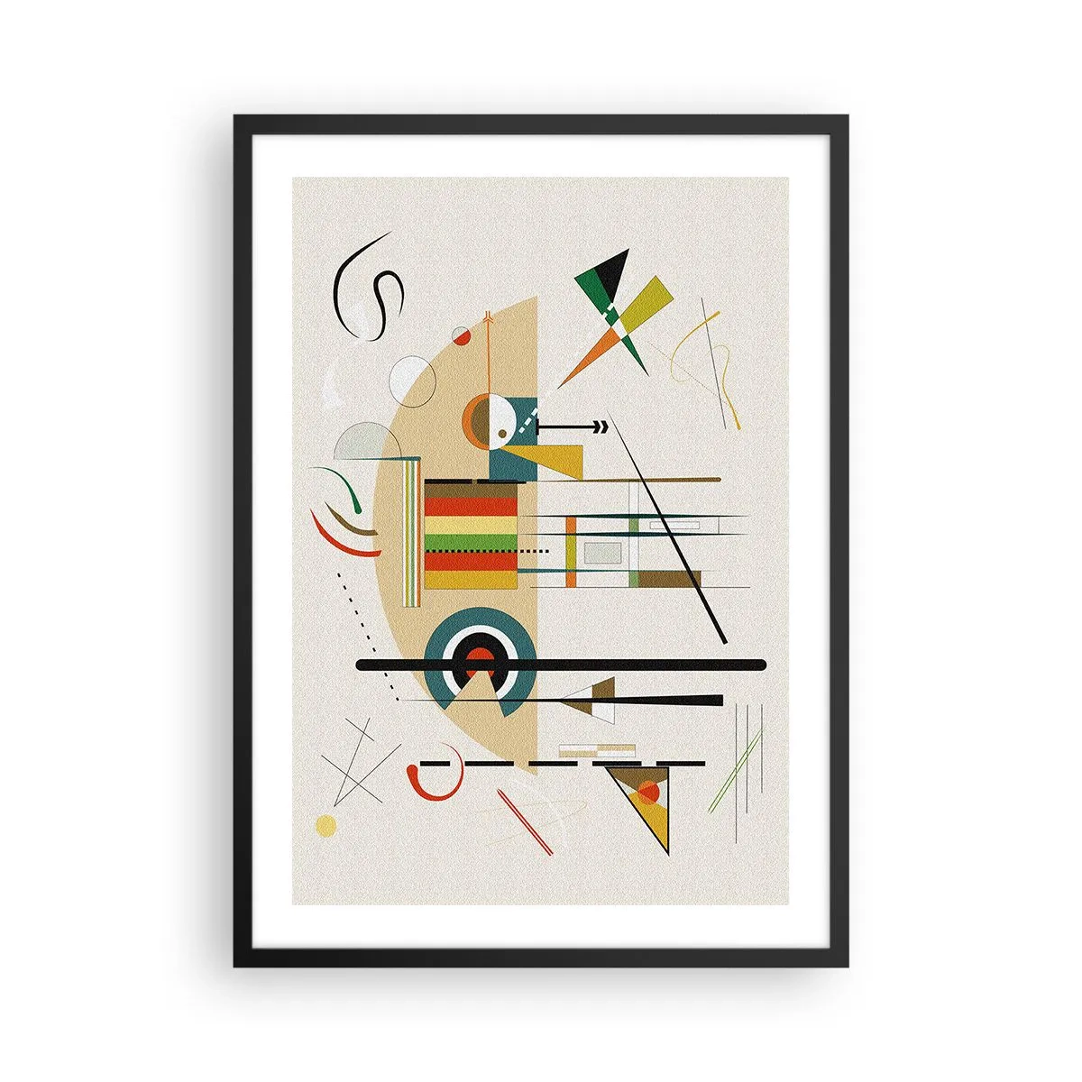 Affiche dans un cadre noir - Poster - Composition géométrique abstraite - 50x70cm - Et le monde s’amuse - Décoration murale moderne pour le salon et la chambre ARTTOR