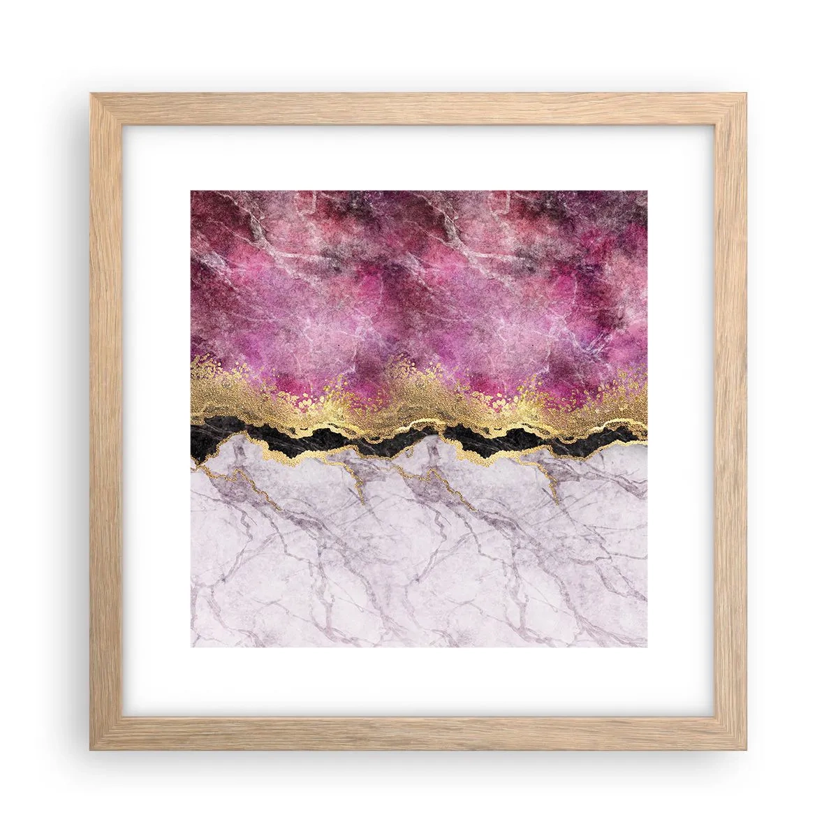 Affiche dans un chêne clair - Poster - À la frontière - 30x30 cm