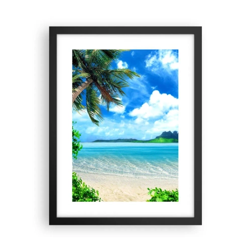 Affiche dans un cadre noir - Poster - L'azur des tropiques - 30x40 cm