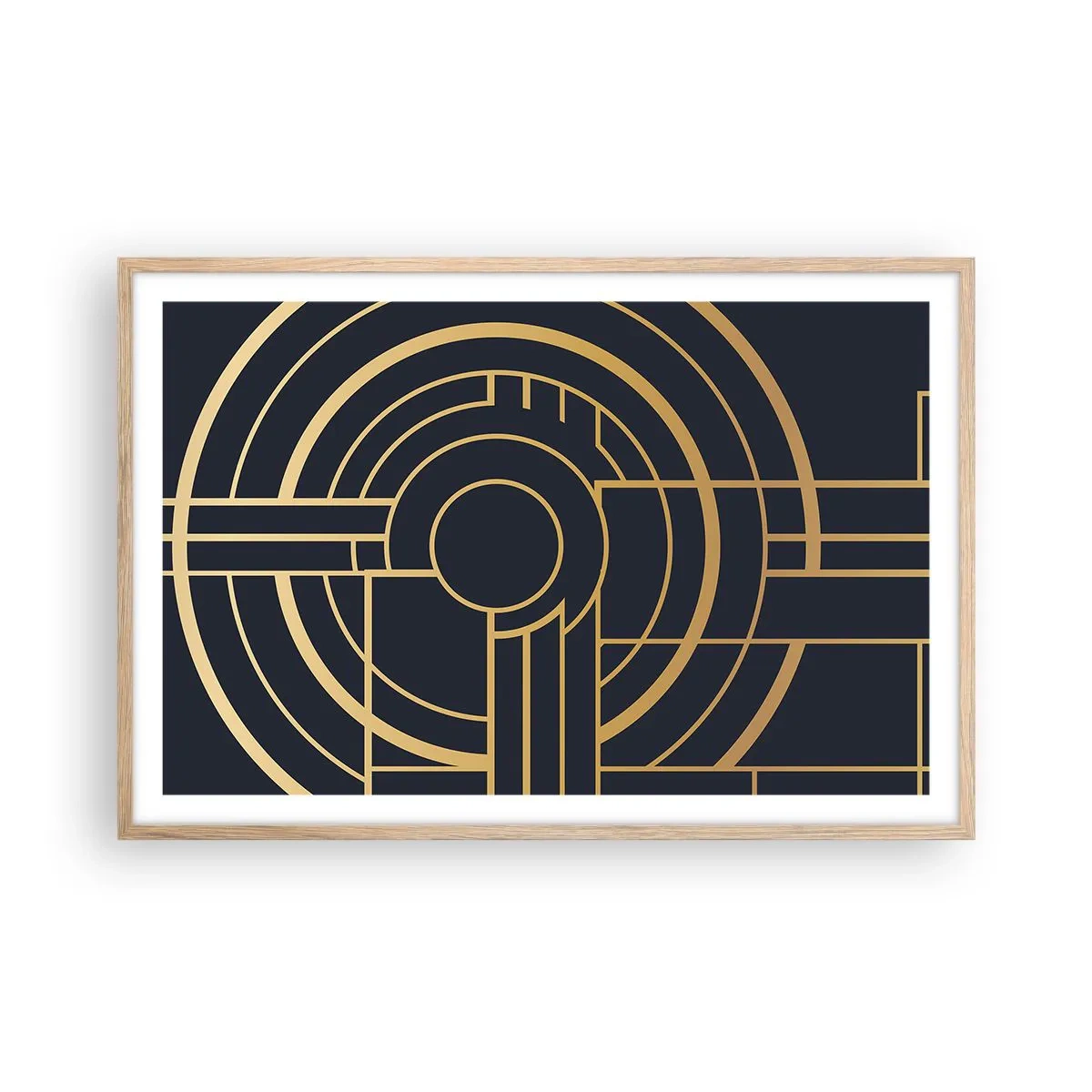 Affiche dans un chêne clair - Poster - Rotation des éléments - 91x61 cm