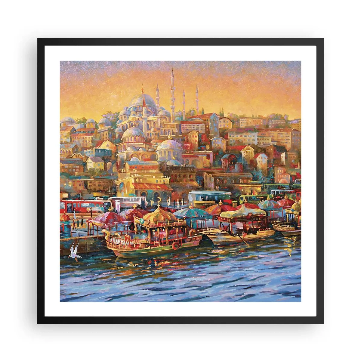 Affiche dans un cadre noir - Poster - Conte d'Istanbul - 60x60 cm