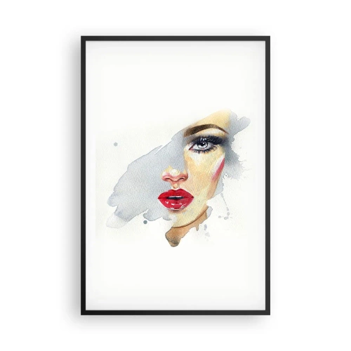 Affiche dans un cadre noir - Poster - Reflet dans une goutte d'eau - 61x91 cm