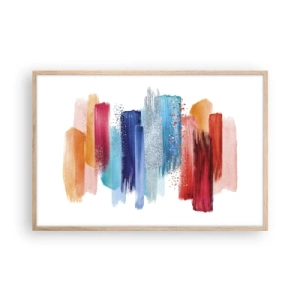 Affiche dans un chêne clair - Poster - En haut et en bas - 91x61 cm