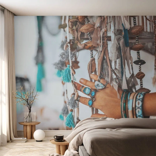 Papier Peint Photo Premium Sand - Trésor local - Main de femme, Bijoux, Bohème - 400x280 cm