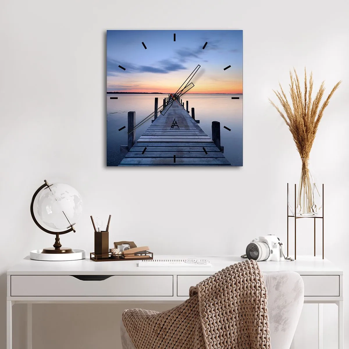 Horloge murale - Pendule murale - Le calme d'un crépuscule serein - 40x40 cm