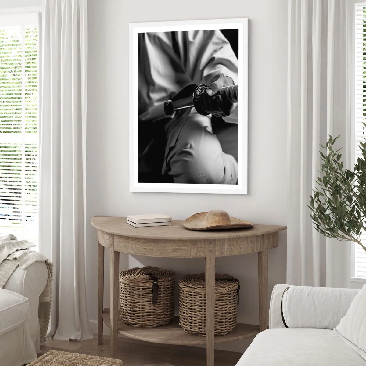 Affiche dans un cadre blanc - Poster - Âme de guerrier - 70x100 cm