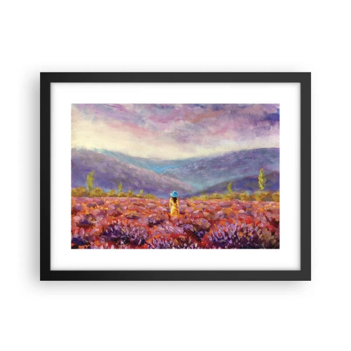 Affiche dans un cadre noir - Poster - Dans un monde lavande - 40x30 cm