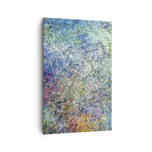 Impression sur toile - Image sur toile - Composition abstraite avec des lignes et des textures multicolores - 80x120cm - Ce n'est pas si simple - Décoration murale moderne pour le salon et la chambre ARTTOR