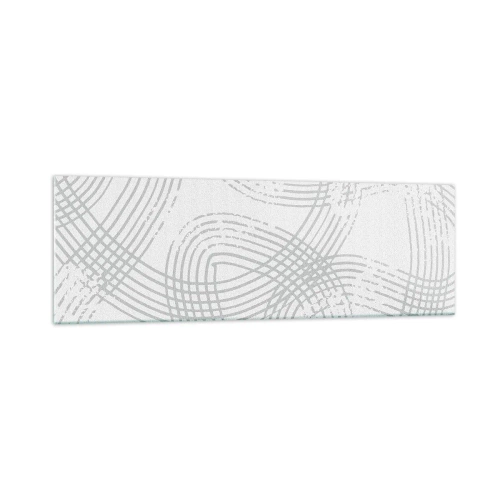 Impression sur verre - Image sur verre - Un motif subtil avec des lignes entrelacées dans des tons clairs - 160x50cm - Il n'y a pas de chemin droit - Décoration murale moderne pour le salon et la chambre ARTTOR
