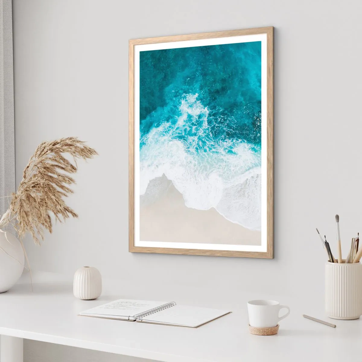 Affiche dans un chêne clair - Poster - Caresse naturelle - 50x70 cm