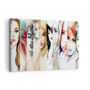 Impression sur toile - Image sur toile - Une collection de portraits de femmes dans divers styles artistiques. - 100x70cm - Et c'est toujours TOI - Décoration murale moderne pour le salon et la chambre ARTTOR