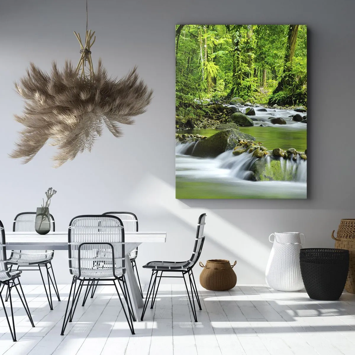 Impression sur toile - Image sur toile - Nager dans un océan de verdure - 55x100 cm