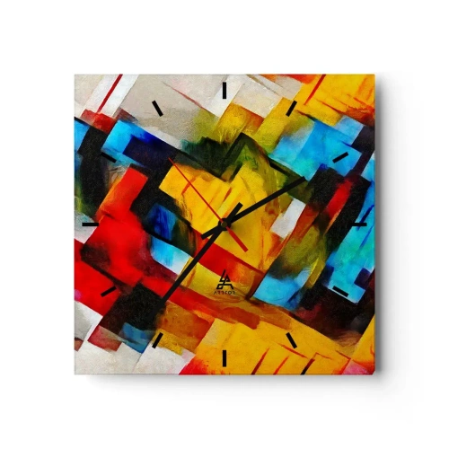 Horloge murale - Pendule murale - Une superposition multicolore - 40x40 cm