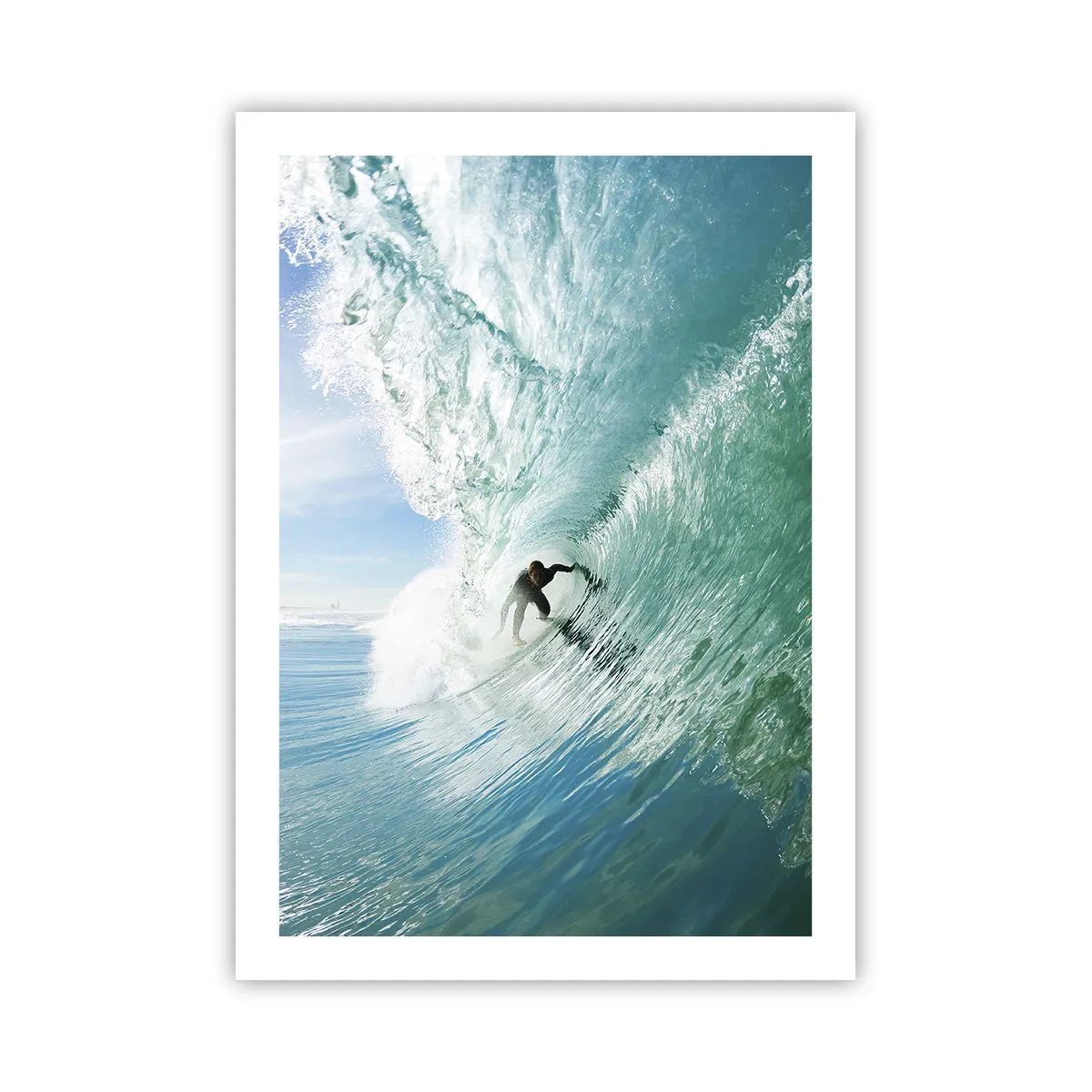 Affiche - Poster - Surfeur sur une vague au soleil - 50x70cm - Toujours sur la vague - Décoration murale moderne pour le salon et la chambre ARTTOR
