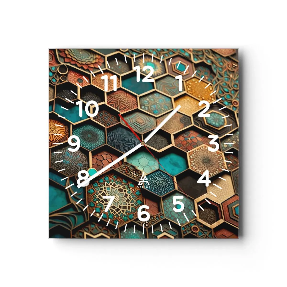 Horloge murale - Pendule murale - Ornements arabes – variation - 40x40 cm