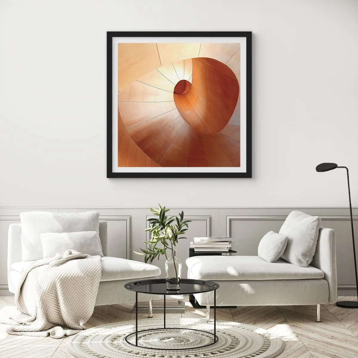 Affiche dans un cadre noir - Poster - Serpentin architectural - 50x50 cm