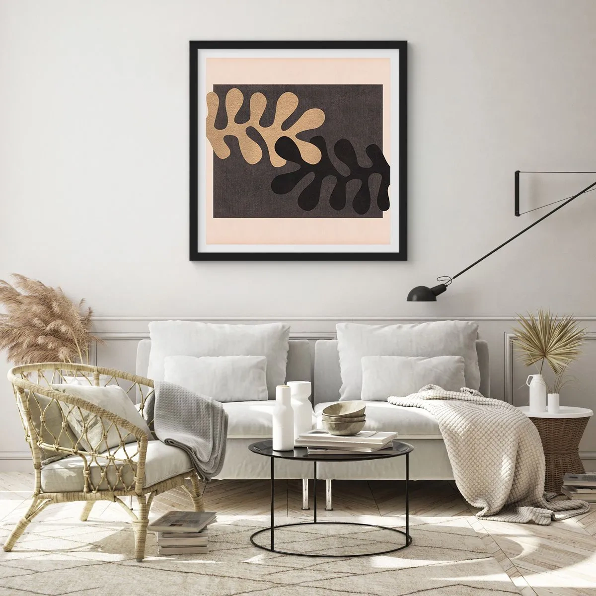 Affiche dans un cadre noir - Poster - Absence et complément - 40x40 cm