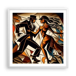 Affiche dans un cadre blanc - Poster - Danse de passion et de volupté - 60x60 cm