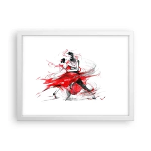 Affiche dans un cadre blanc - Poster - Tango - le rythme de la passion - 40x30 cm