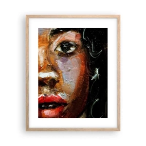 Affiche dans un chêne clair - Poster - Noir et brillant - 40x50 cm