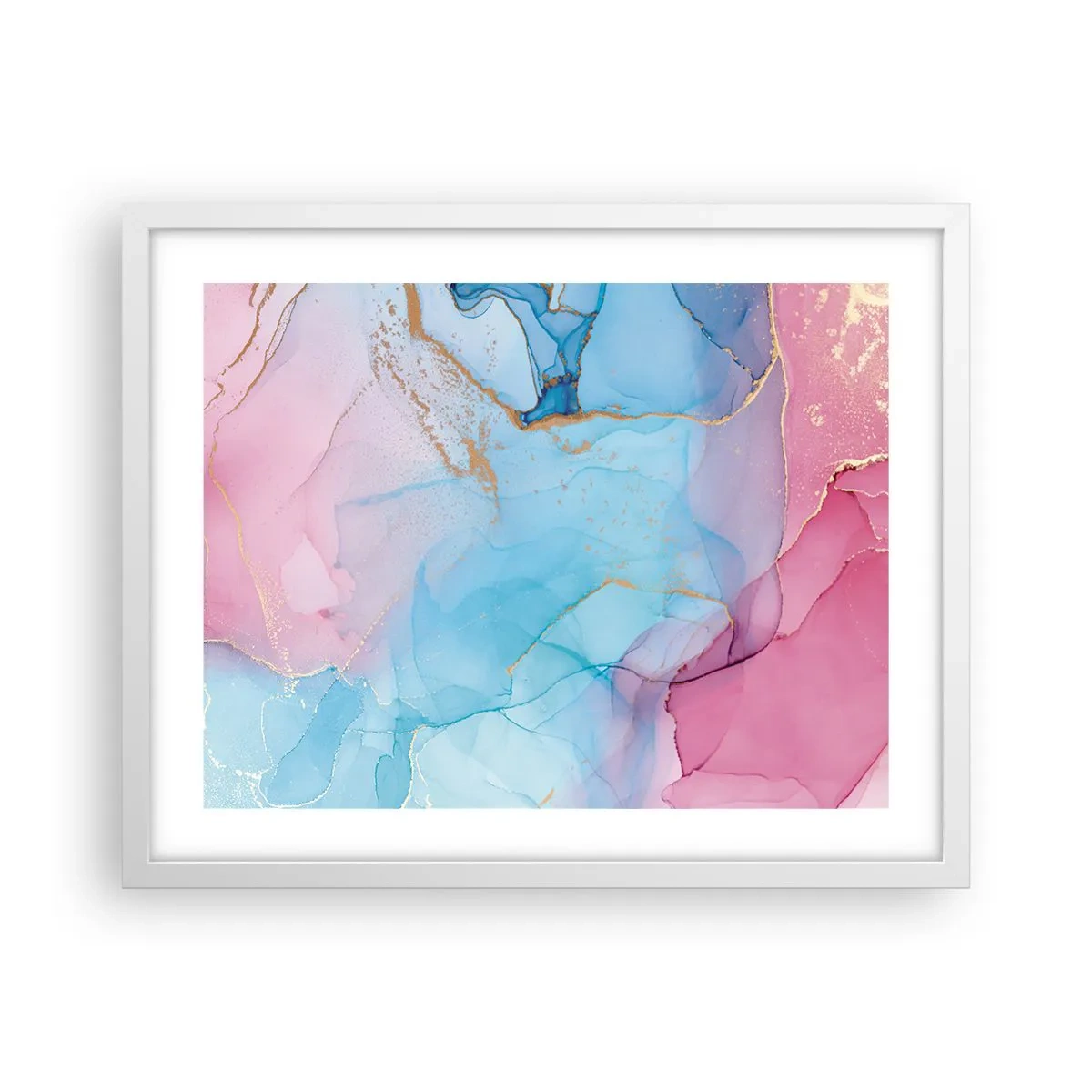 Affiche dans un cadre blanc - Poster - Rencontre et mélange - 50x40 cm