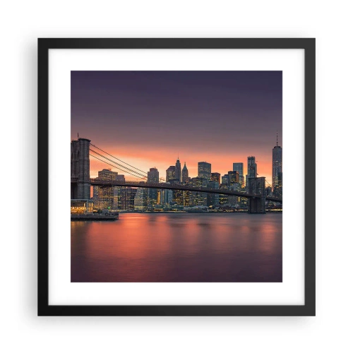 Affiche dans un cadre noir - Poster - Immergé dans le silence lilas - 40x40 cm