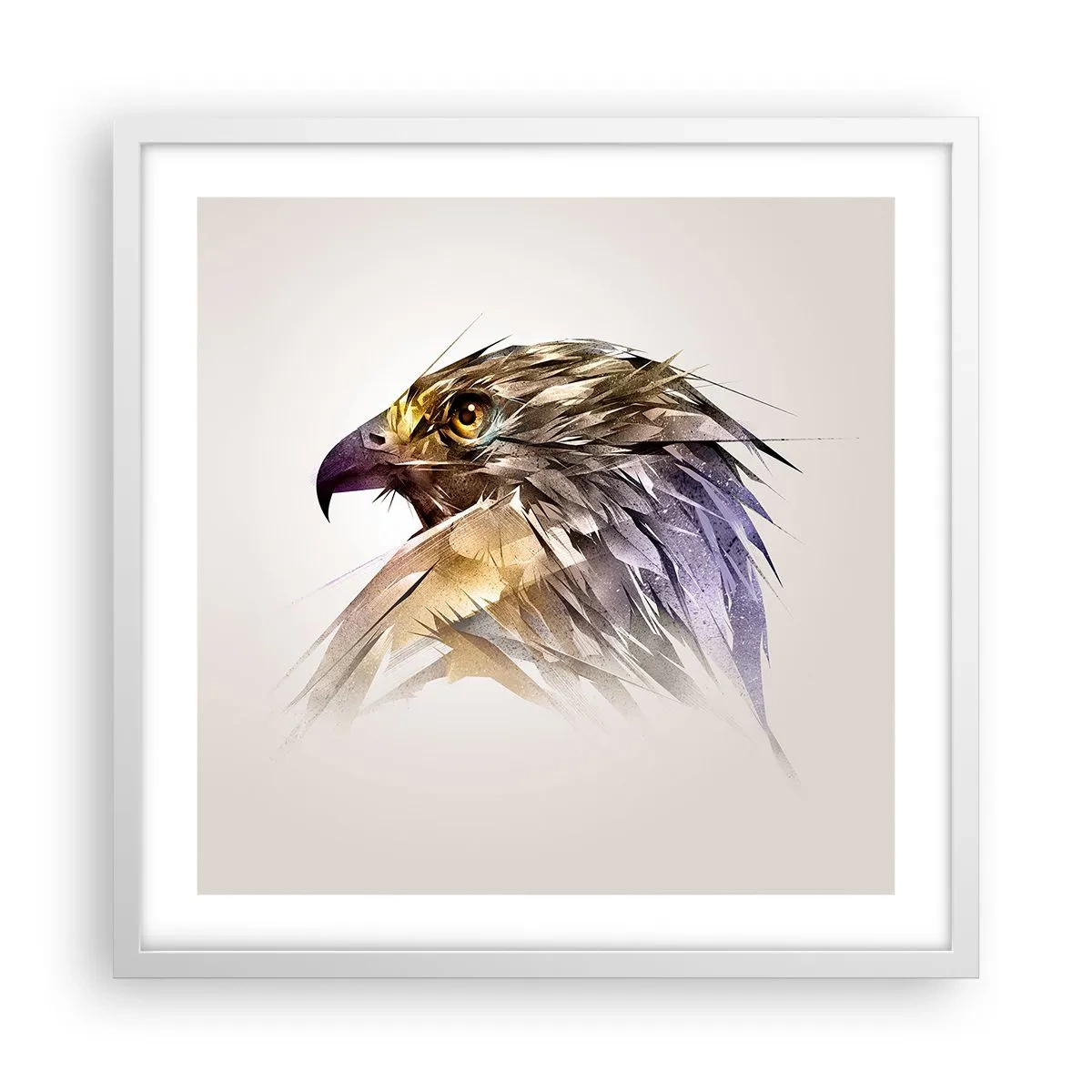 Affiche dans un cadre blanc - Poster - Portrait d'un guerrier - 50x50 cm