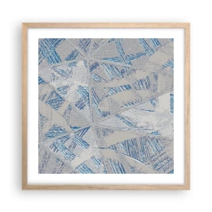 Affiche dans un chêne clair - Poster - Dans un labyrinthe bleu-gris - 50x50 cm