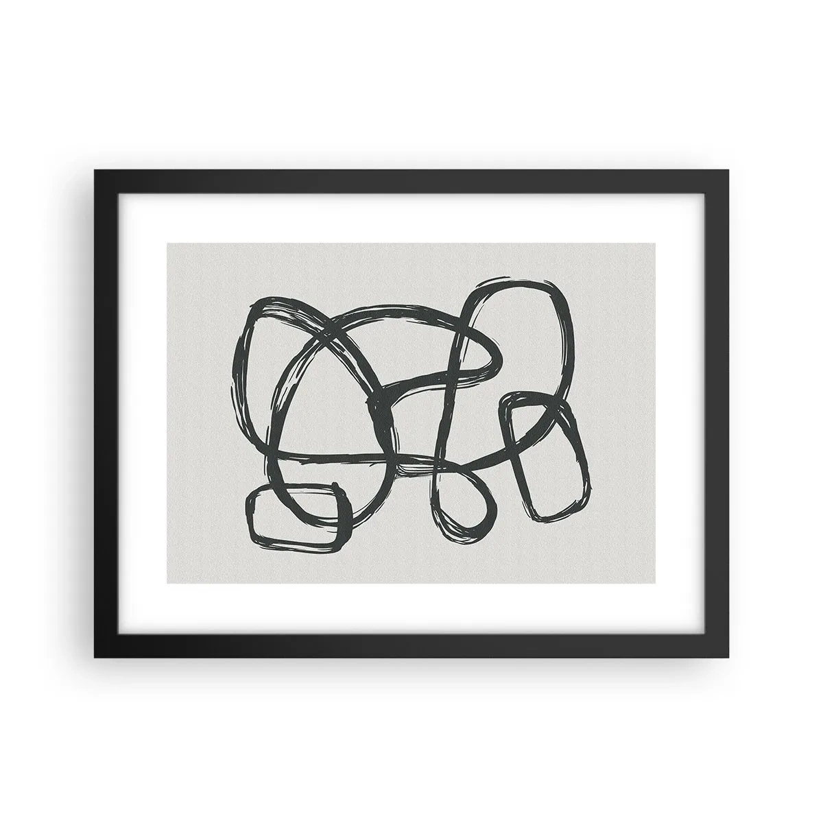 Affiche dans un cadre noir - Poster - Abstraction en boucle - 40x30 cm