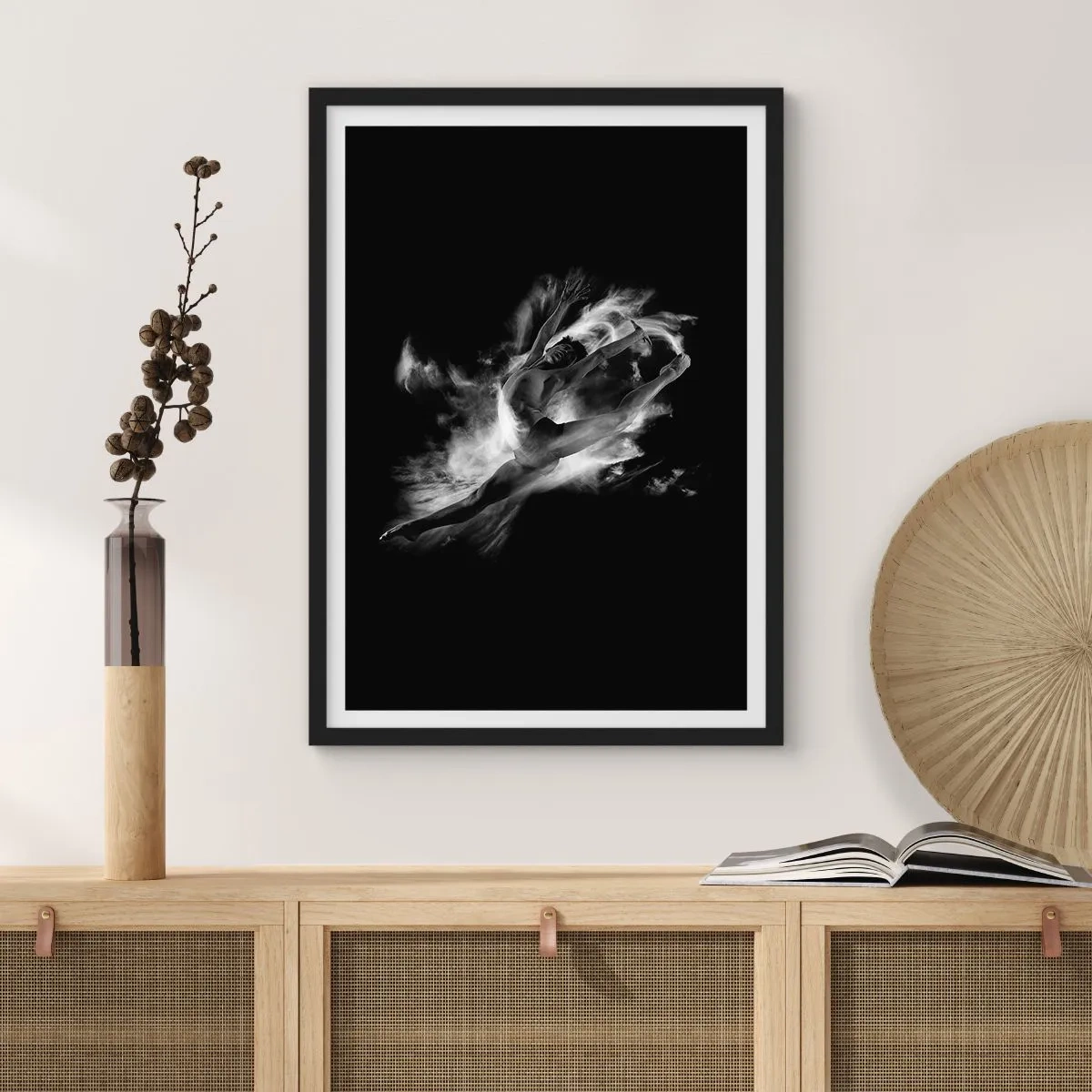 Affiche dans un cadre noir - Poster - Coincé en l'air - 70x100 cm