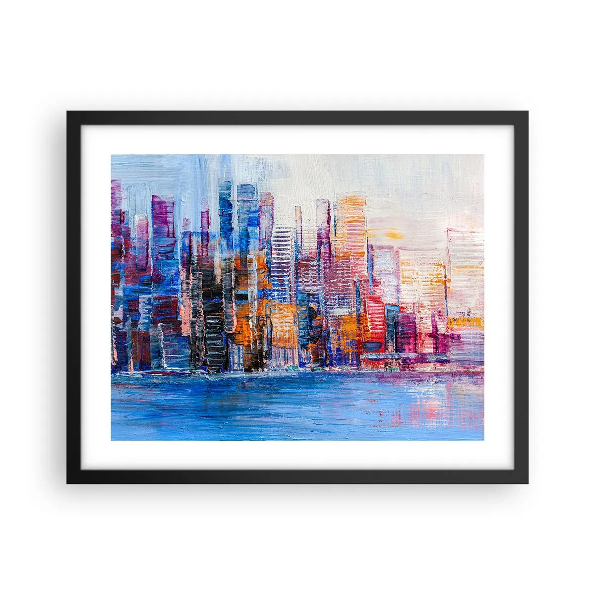 Affiche dans un cadre noir - Poster - Une métropole joyeuse - 50x40 cm