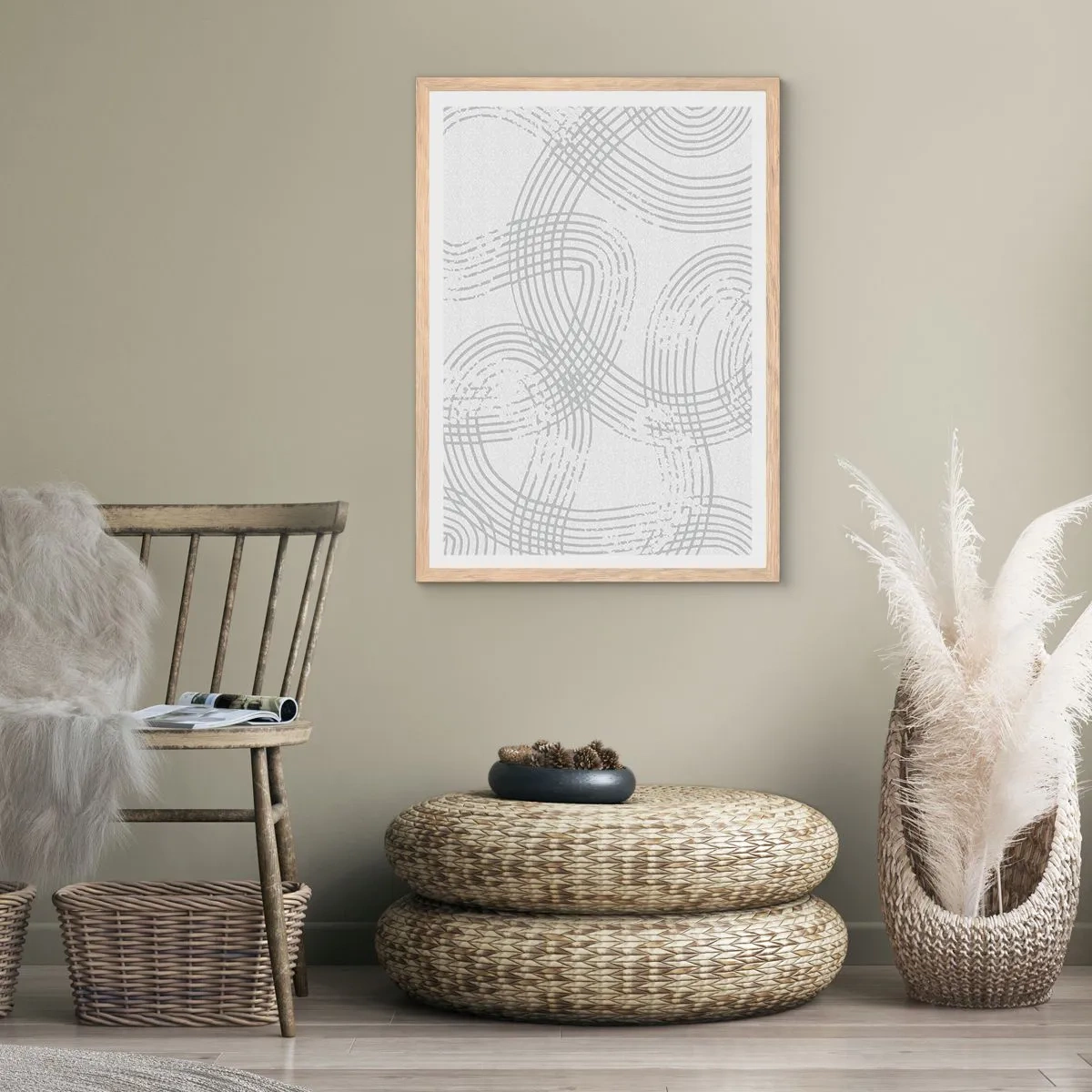 Affiche dans un chêne clair - Poster - Il n'y a pas de chemin droit - 70x100 cm