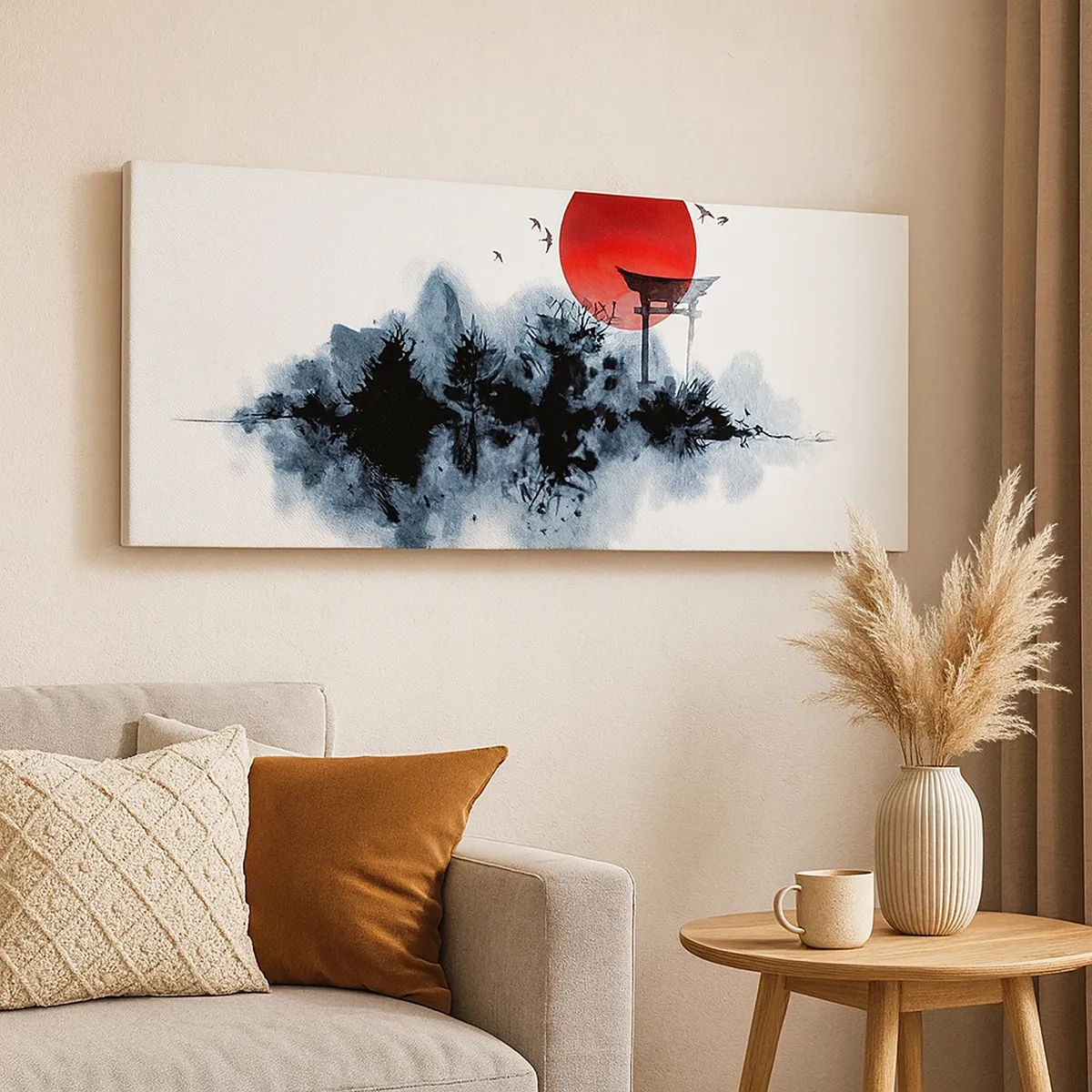 Impression sur toile - Image sur toile - Vue japonnaise - 30x30 cm