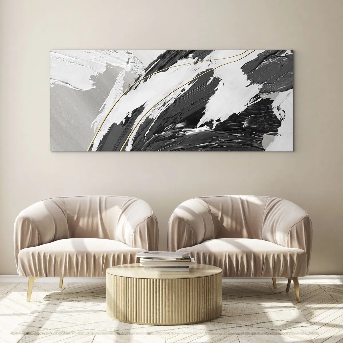 Impression sur verre - Image sur verre - L'abstraction à grande échelle - 100x40 cm