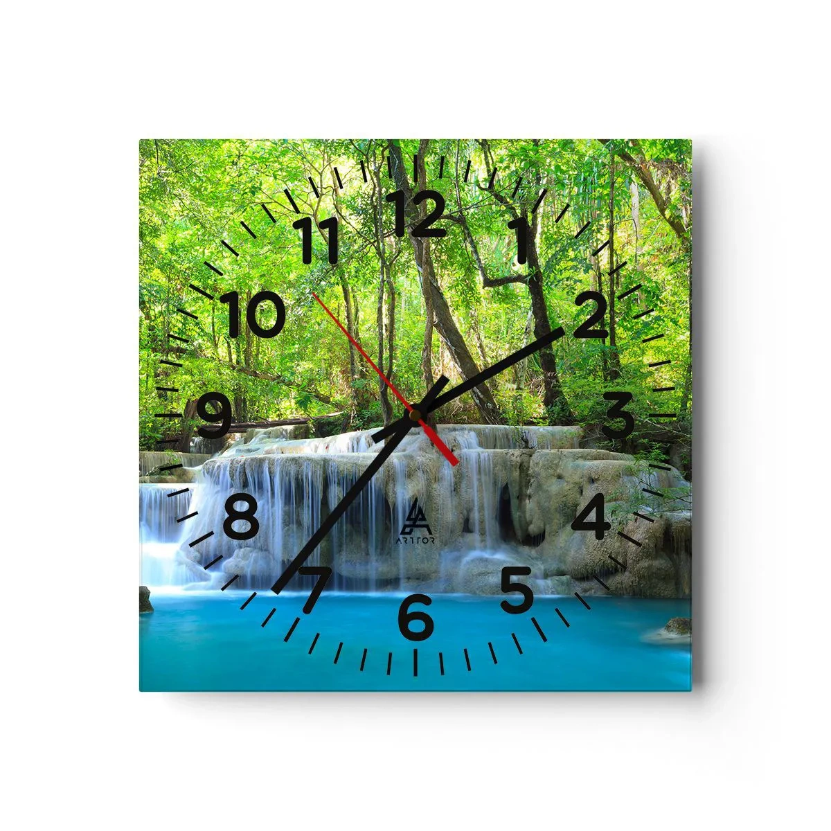 Horloge murale - Pendule murale - Se noyer dans le turquoise et le vert - 40x40 cm