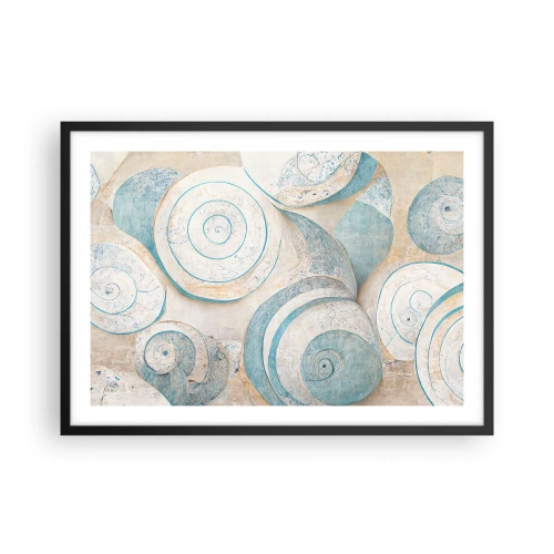 Affiche dans un cadre noir - Poster - Coquillages abstraits aux tons pastel - 70x50cm - Que cache la coque ? - Décoration murale moderne pour le salon et la chambre ARTTOR