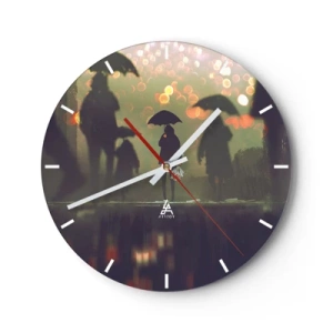 Horloge murale - Pendule murale - Du point de vue d'une goutte de pluie - 40x40 cm