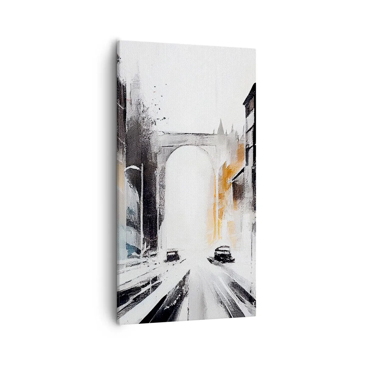 Impression sur toile - Image sur toile - Étude de ville : architecture et mouvement - 55x100 cm