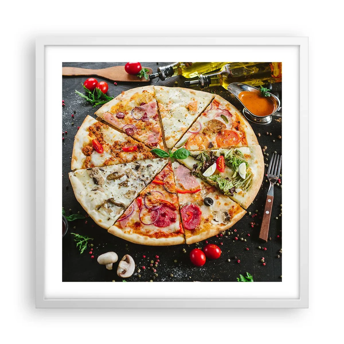 Affiche dans un cadre blanc - Poster - Une gamme de saveurs - 50x50 cm