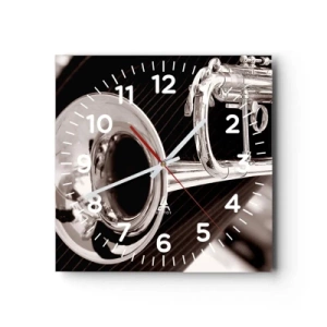 Horloge murale - Pendule murale - Voyage musical vers les années 30 - 30x30 cm