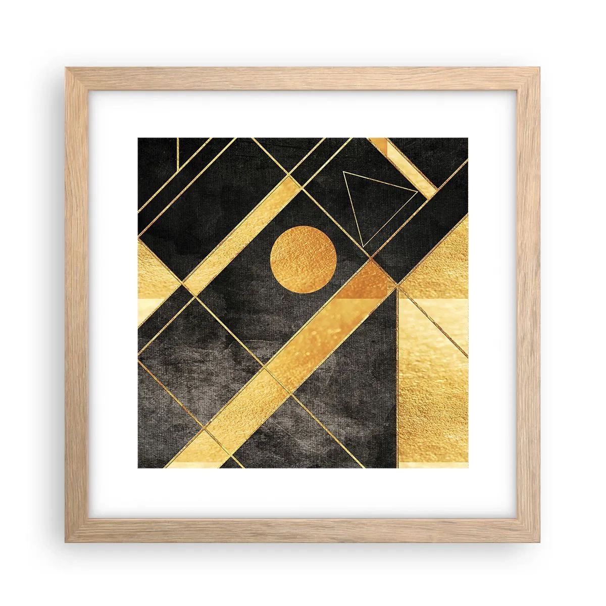 Affiche dans un chêne clair - Poster - Soleil du désert - 30x30 cm